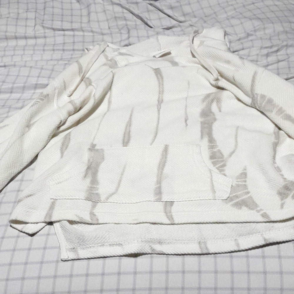 White and Gray Women's Hoodie